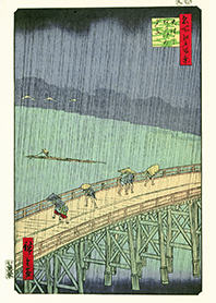 歌川広重《大はしあたけの夕立》