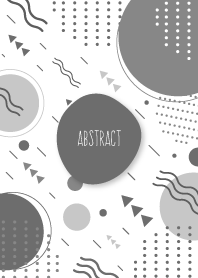 Abstract Geometric Grayscale White