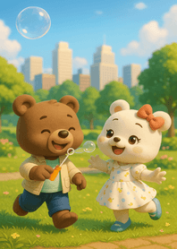 Playful City Park Bubble Run