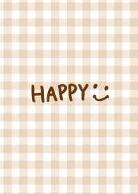 Happy smile - beige check-joc