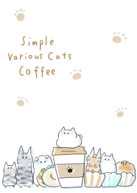 シンプル ネコ いっぱい コーヒー
