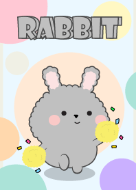 Color Cute Grey Rabbit  FuFu Theme