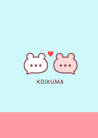 Pair Bear&Heart / Peach Pink&Soda Blue