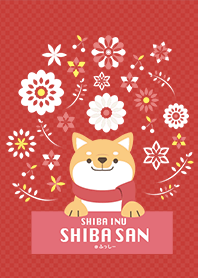 SHIBAINU SHIBASAN -red&pink-