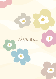 くすみカラー花々 ベージュ
