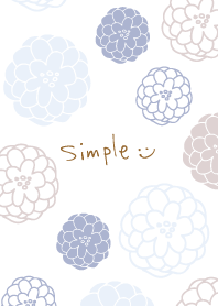 Handwritten flower Blue and Beige3 Japan