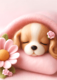 Wool felt cute dog (Japan)