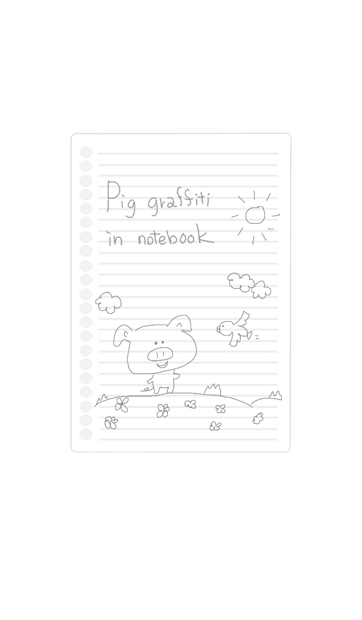 Pig graffiti in notebook