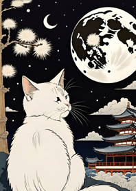 Cat under the Moon 99977f