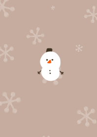 Snowman and Snow crystals. beige.