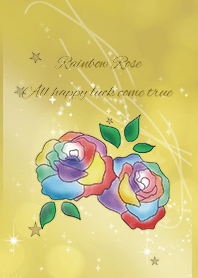 Gold / Rainbow rose calling all luck