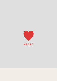 Simple Red Heart - Beige&Brown    Gray