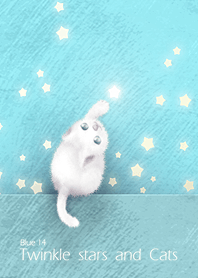 Twinkle stars and cats/blue 14