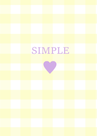 SIMPLE HEART / check lavenderyellow