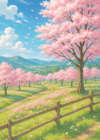 Spring Blossoms Along Meadow Path