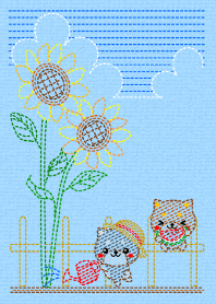 柴だらけ ステッチ #ひまわり