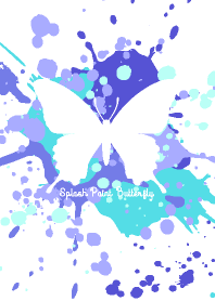 Splash paint Butterfly Blue-White