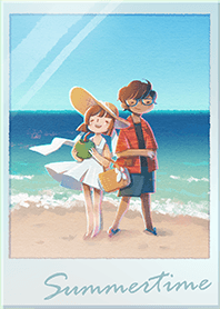 Summer beach at the end of the road