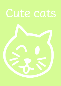 cute cats drawing green