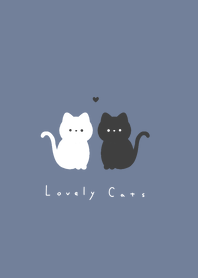 白黒ねこさん。白とブルーグレー