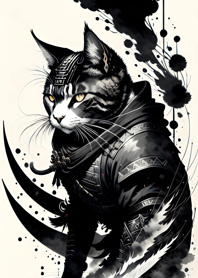 Ink wash cat samurai 186bd2