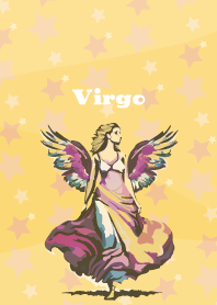 virgo constellation on light yellow