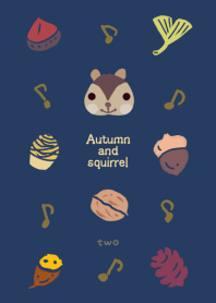 Autumn fruit and squirrel design02