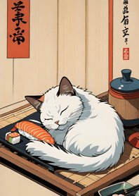 Ukiyo-e Meow Meow Cats 56BA2A