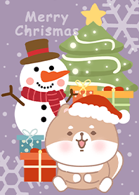 Shiba Inu/Merry Christmas/purple3
