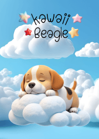 Kawaii Beagle Dog in Could Theme