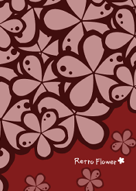 Retro flower -Red-