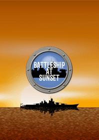 Battleship at sunset