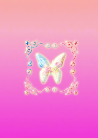 Lucky Butterfly Symbol Pink Yellow