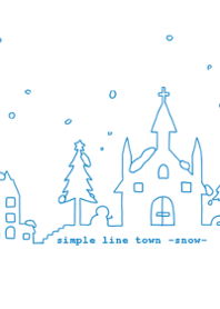 simple line town -snow-