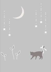 Scandinavian moonlit night and cat2