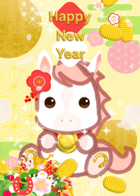 正月（2026、午、金メダル、ピンク ）