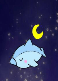 Sleeping stuffed dolphin and star