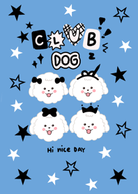 Club dog cute blue