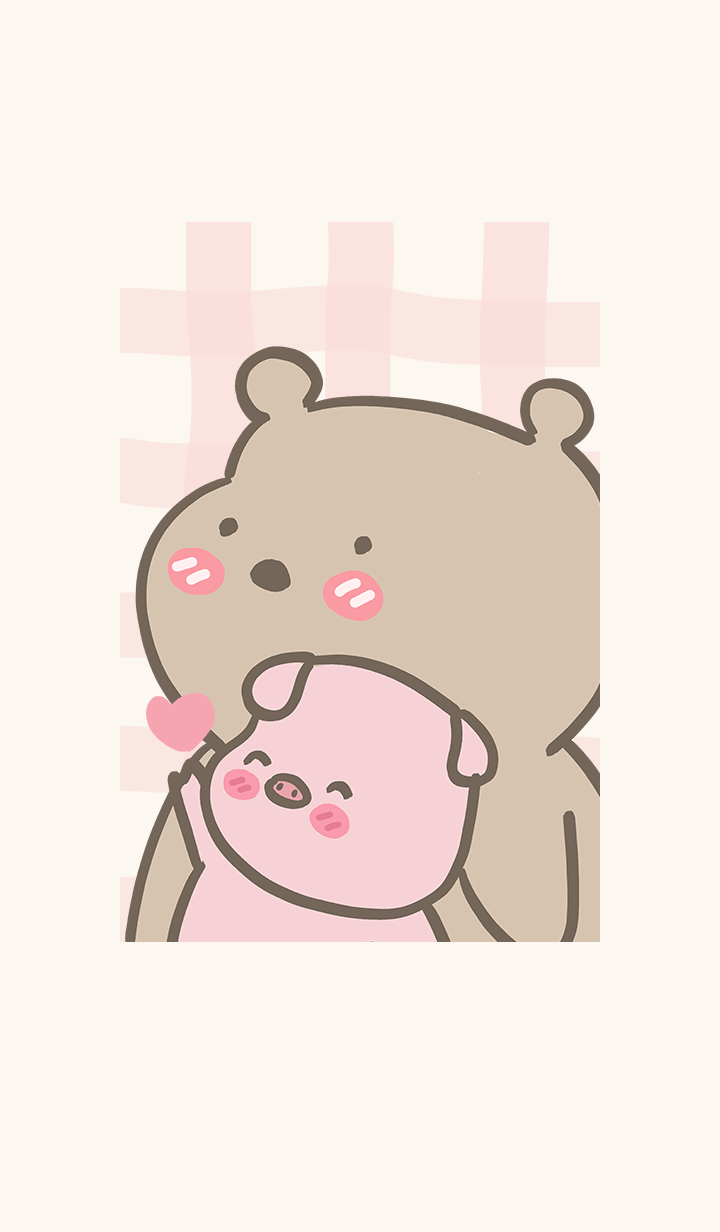 พี่หมีกับน้องหมูอ้วน (lovely pink)