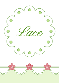 Lace 002-2 Cherry blossoms/White/Y Green