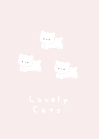 シンプルしろねこ / ピンクと白