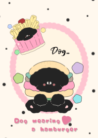 Dog wearing a hamburger4