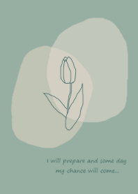 vintage flower / green beige