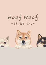 Woof Woof - Shiba inu - SHELL PINK
