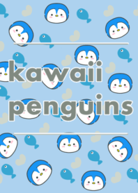 Kawaii penguins_blue color♪