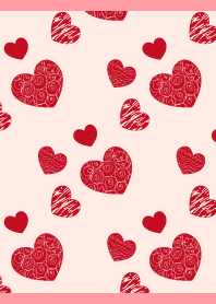 cute heart pattern on light pink
