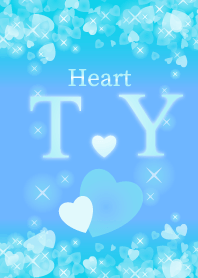 T&Yイニシャル運気UP!幸せのハート青ブルー