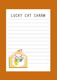 LUCKY CAT CHARM NOTEBOOKj-TERRACOTTA