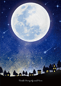 星降る夜に✨満月と流れ星