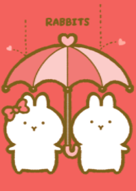 *Rabbits sharing an umbrella